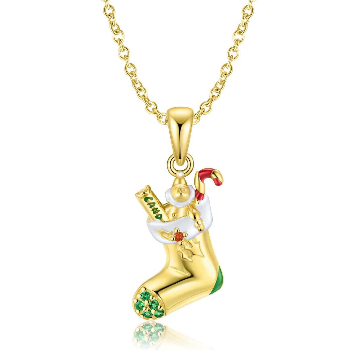 Christmas Stocking S925 Silver Necklace